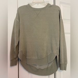 Pink Rose Sweatshirt  Sage Green Sz X-Small